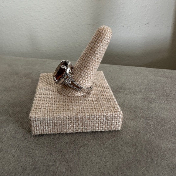 Citrine & CZ set in sterling silver fashion ring! - Picture 4 of 13